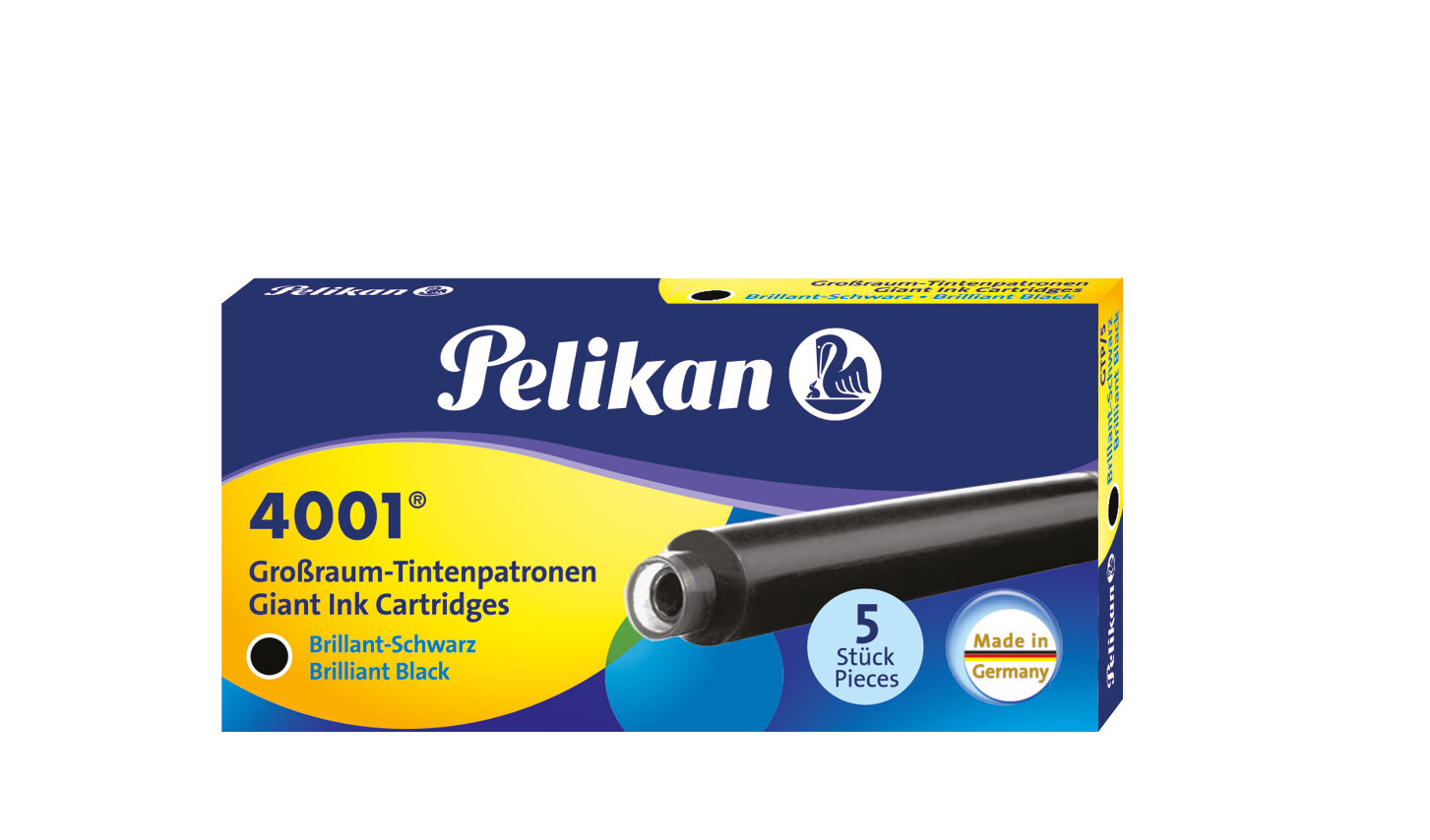 Pelikan Tintenpatronen 4001® 5er Set Großraum-Patronen Brillant-Schwarz