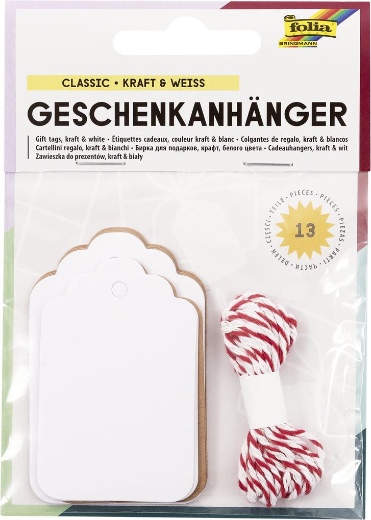 folia Geschenkanhänger weiß