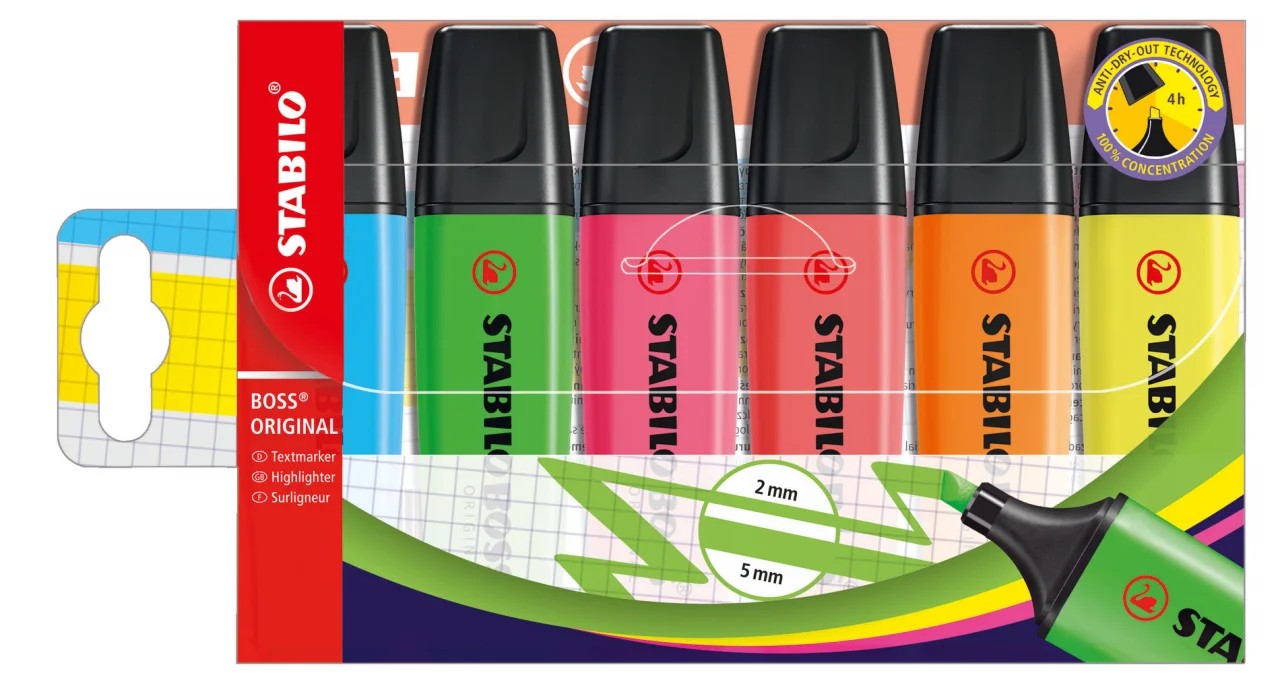 Stabilo BOSS Original Assorted Wallet - Pack of 6 706