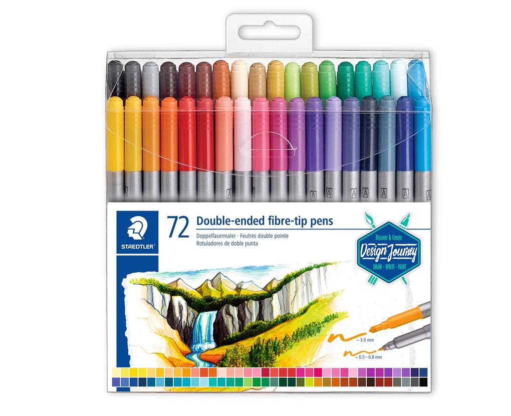 Staedtler Design Journey Double Ended Fibre Tip Pens Pack of 72, none
