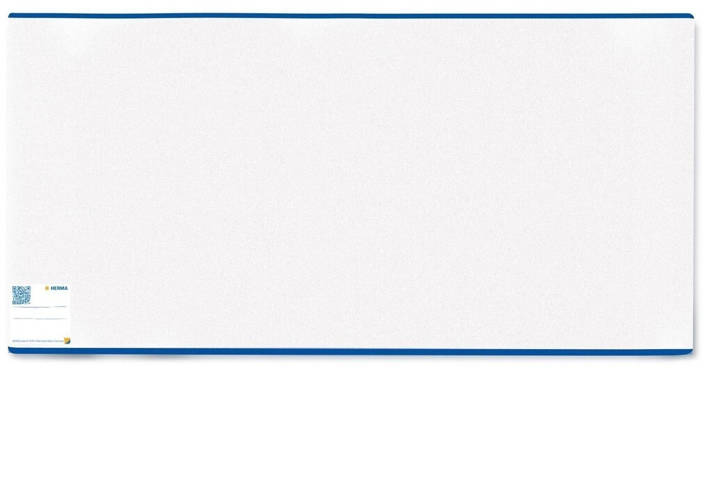 Herma HERMÄX 7267 - Buchumschlag Classic Größe 267 x 540 mm Kunststoff transparent blauer Rand 1 Buchschoner für Schulbücher
