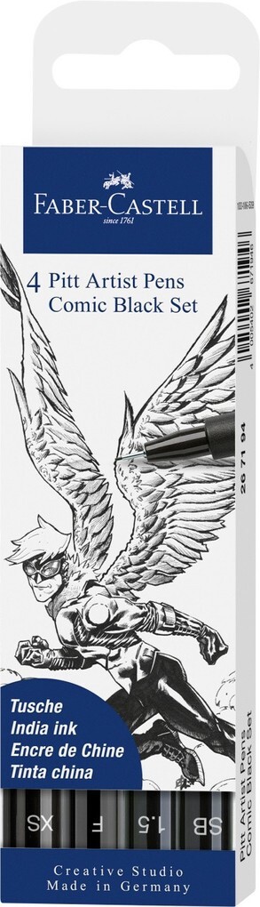 Faber-Castell Tuschestifte Pitt Artist Pens 4er Set schwarz