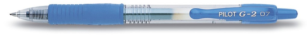 Pilot G-2 Gel Ink Rollerball Retractable 0.7mm Tip Pen - Light Blue Ink