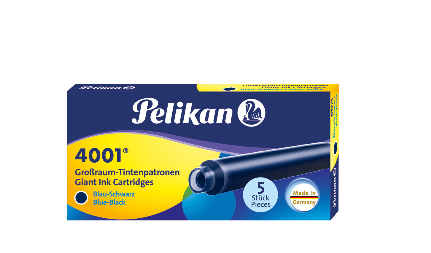 Pelikan Tintenpatronen 4001® 5er Set Großraum-Patronen Blau-Schwarz