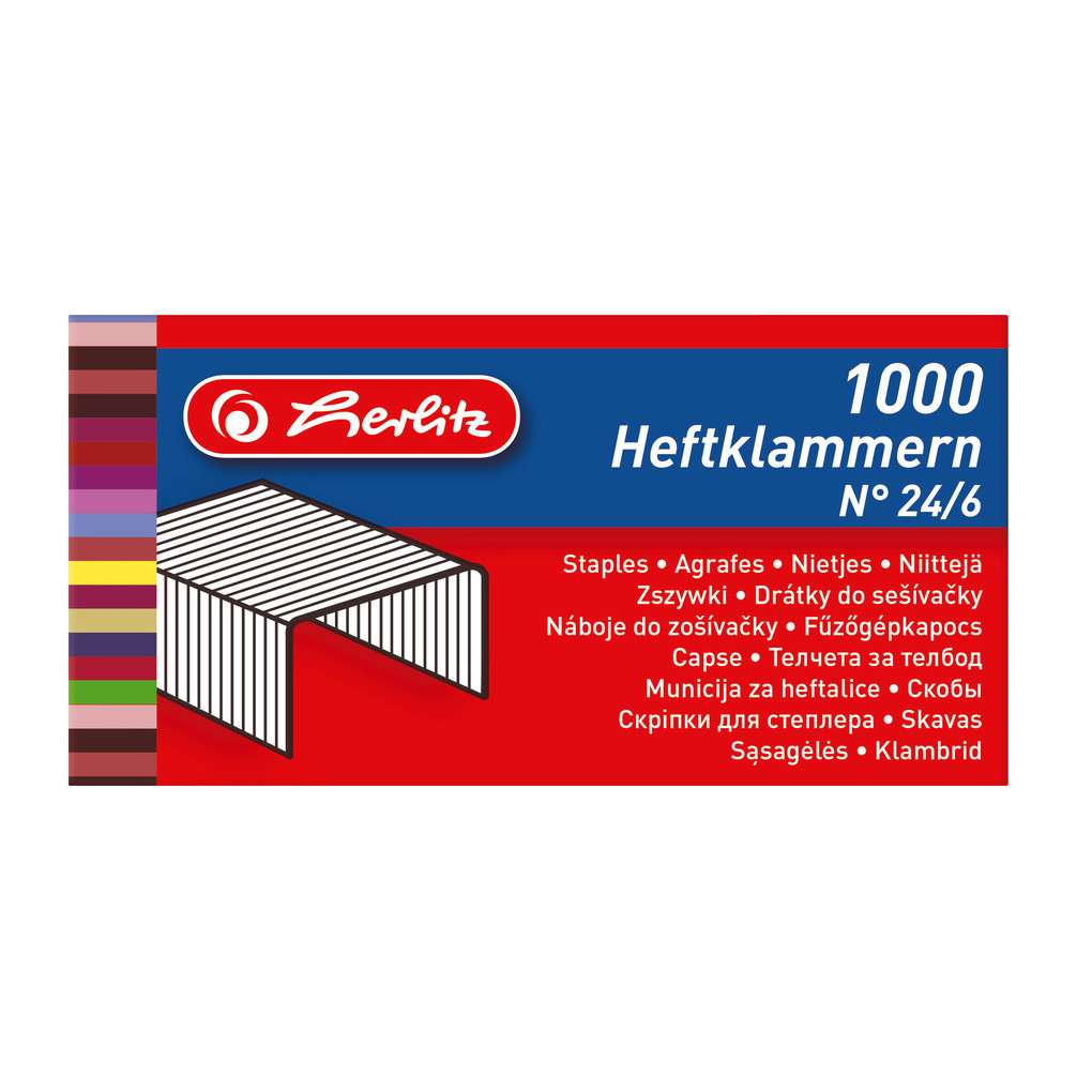 Herlitz Heftklammer No.24/6 verzinkt 2 x 1000 Stück