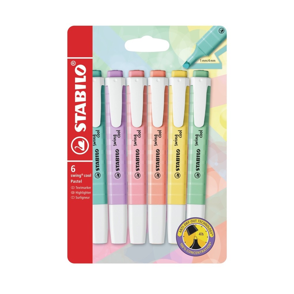 STABILO Swing Cool Pastel Highlighters Pack of 6, none