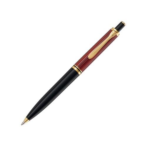 Pelikan Kugelschreiber Souverän® K400 24-Karat vergoldete Zierelemente Druckmechanik Schwarz-Rot