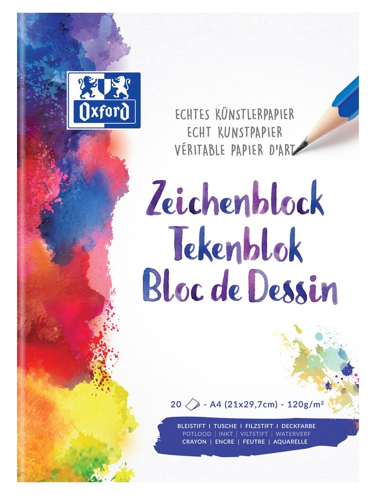 OXFORD Zeichenblock A4 100050321 blanko,90g 20 Blatt