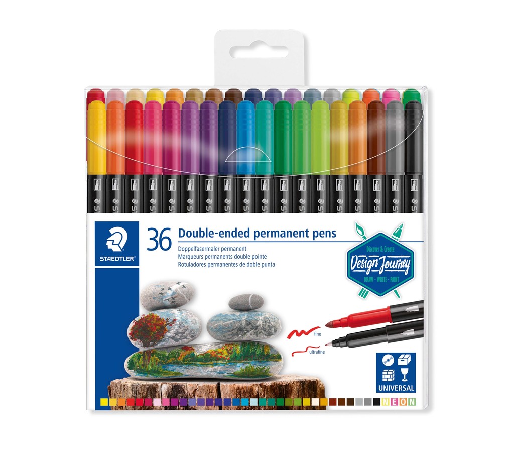 STAEDTLER Doppel-Fasermaler permanent, 36er Etui