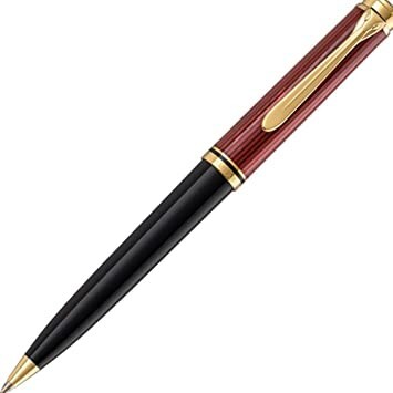 Pelikan Kugelschreiber Souverän® K600 24-Karat vergoldete Zierelemente Drehmechanik Schwarz-Rot