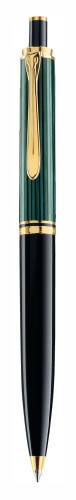 Pelikan Kugelschreiber Souverän® K400 24-Karat vergoldete Zierelemente Druckmechanik Schwarz-Grün
