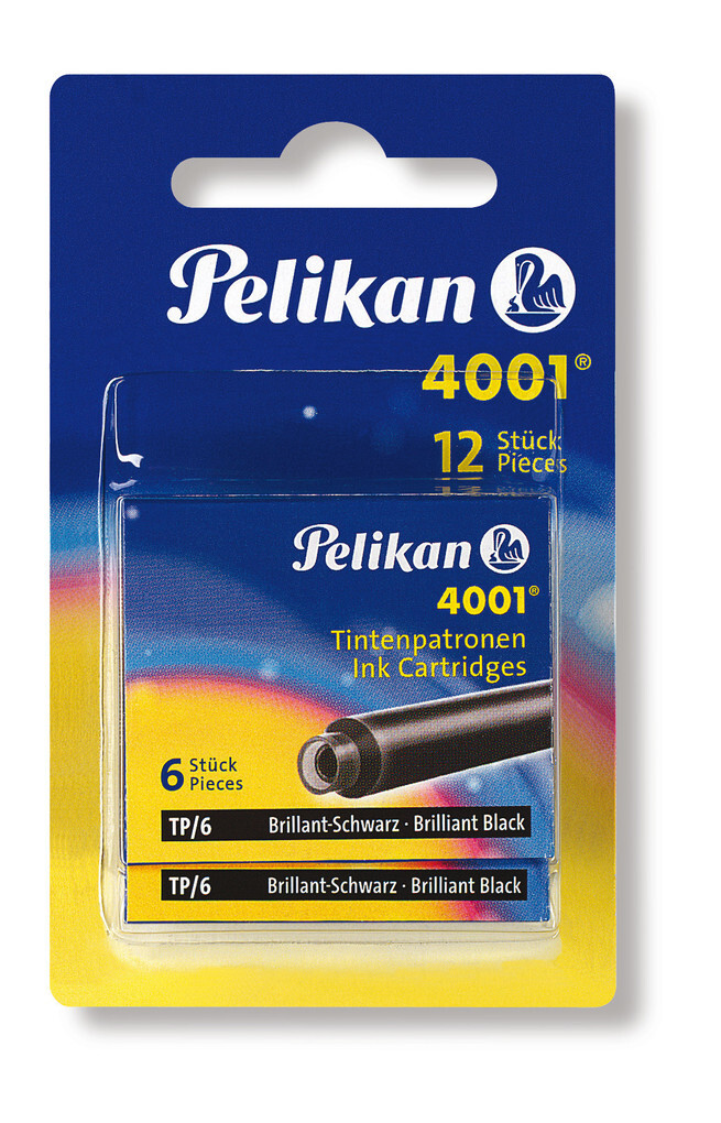 Pelikan Tintenpatronen 4001® mit 2 x 6er Set Standard-Patronen Brillant-Schwarz