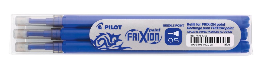 Pilot Refill for FriXion Point Pens 0.5mm Tip Blue Pack 3 - 76300303