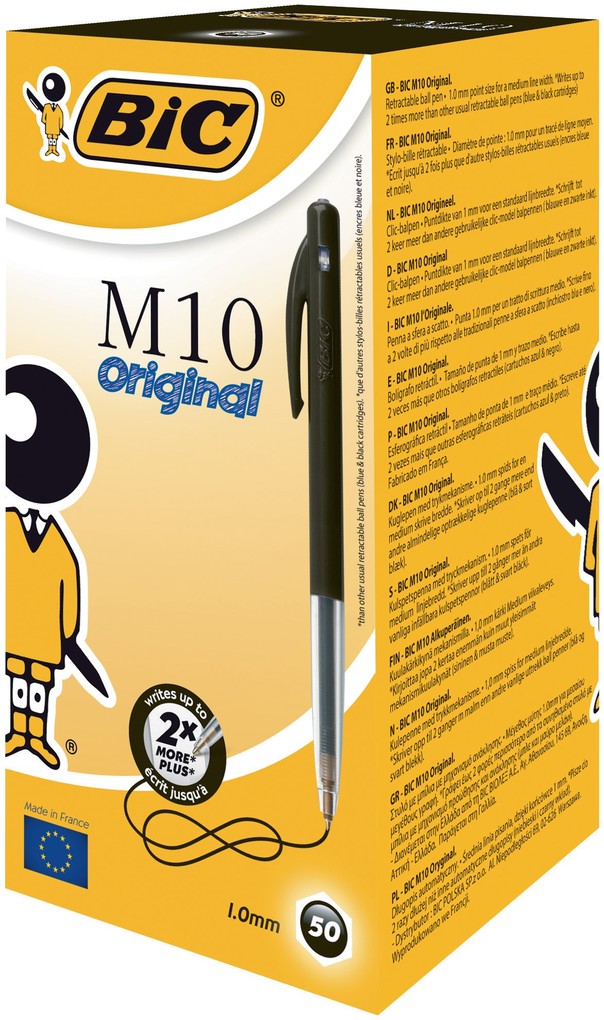 BIC Kugelschreiber M10 0.4mm schwarz 50er Set