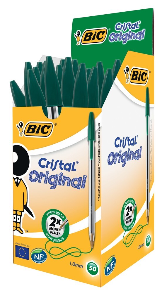 BIC Kugelschreiber Cristal Original Medium 0.4mm grün 50er Set