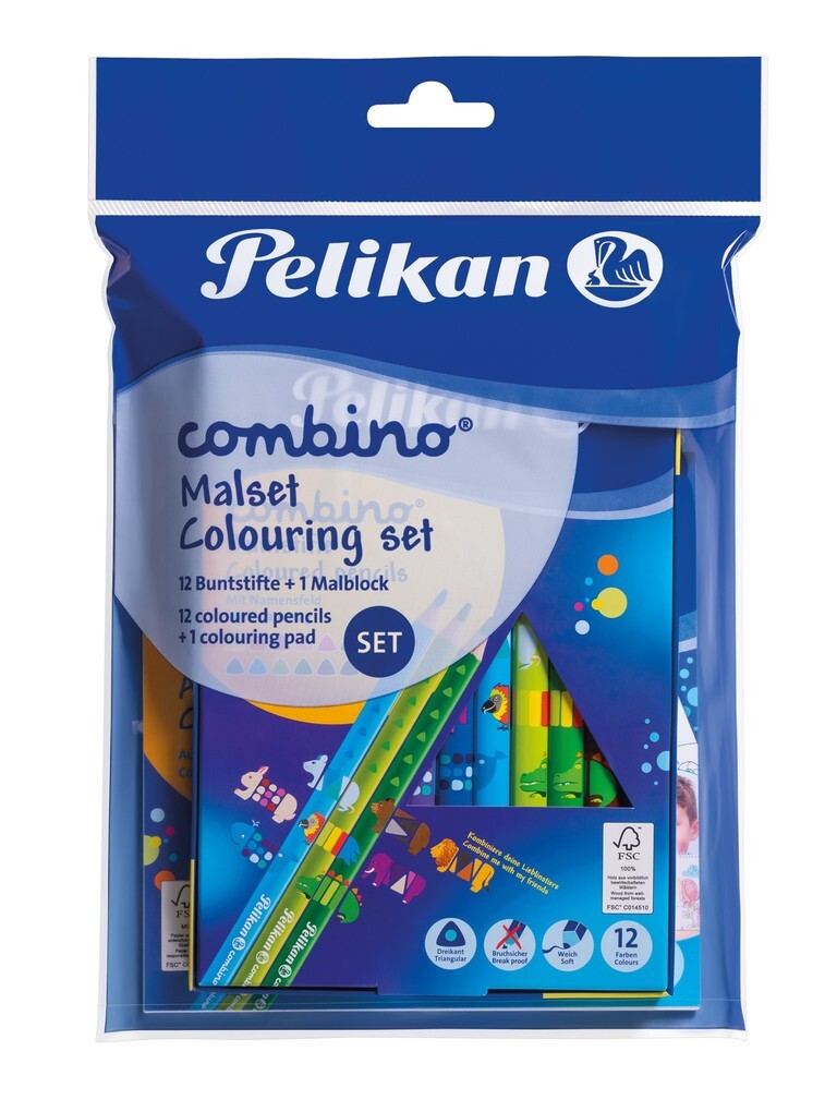 Pelikan Combino Mal Set 1 Malblock + 12 Buntstifte