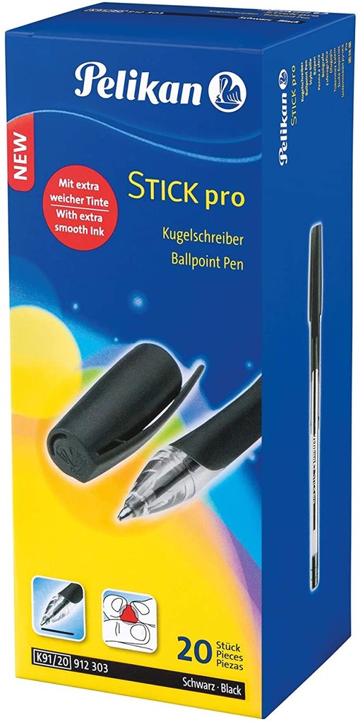 Pelikan Kugelschreiber Stick pro 1 Box mit 20 Stück in Schwarz