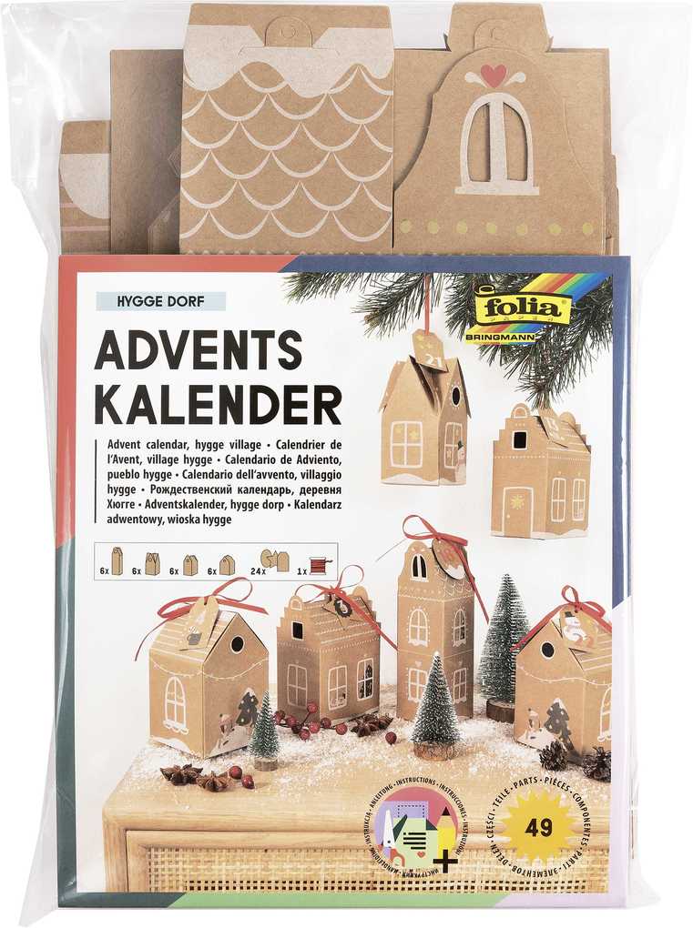 folia Adventskalender-Set HYGGE DORF, 49-teilig