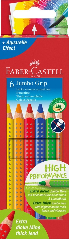 Faber-Castell Buntstift Jumbo Grip 6er-Kartonetui