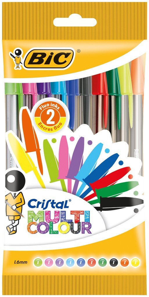 BIC Kugelschreiber Cristal Multicolor 0.6mm sortiert 10er Set