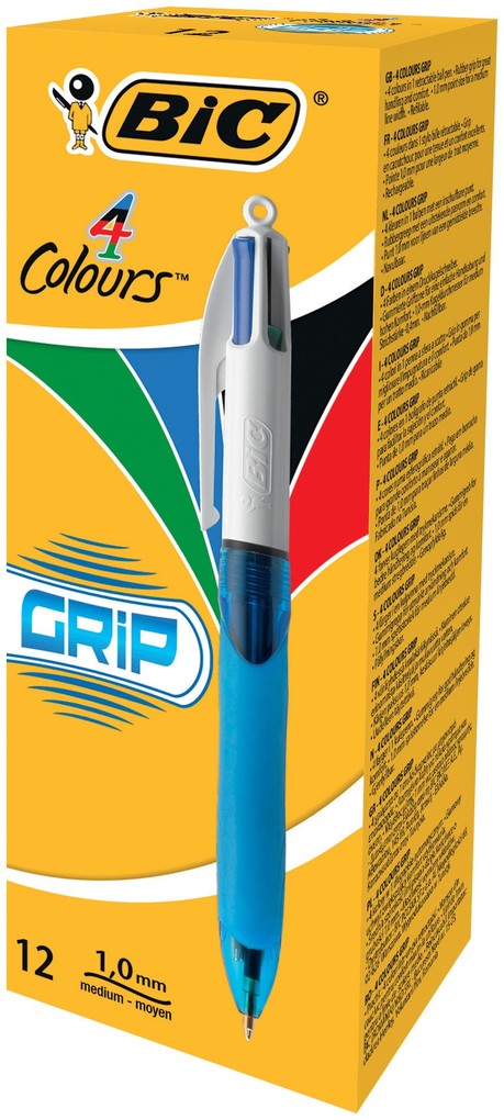 BIC Kugelschreiber 4 Colours GRIP 0.4mm 12er Set