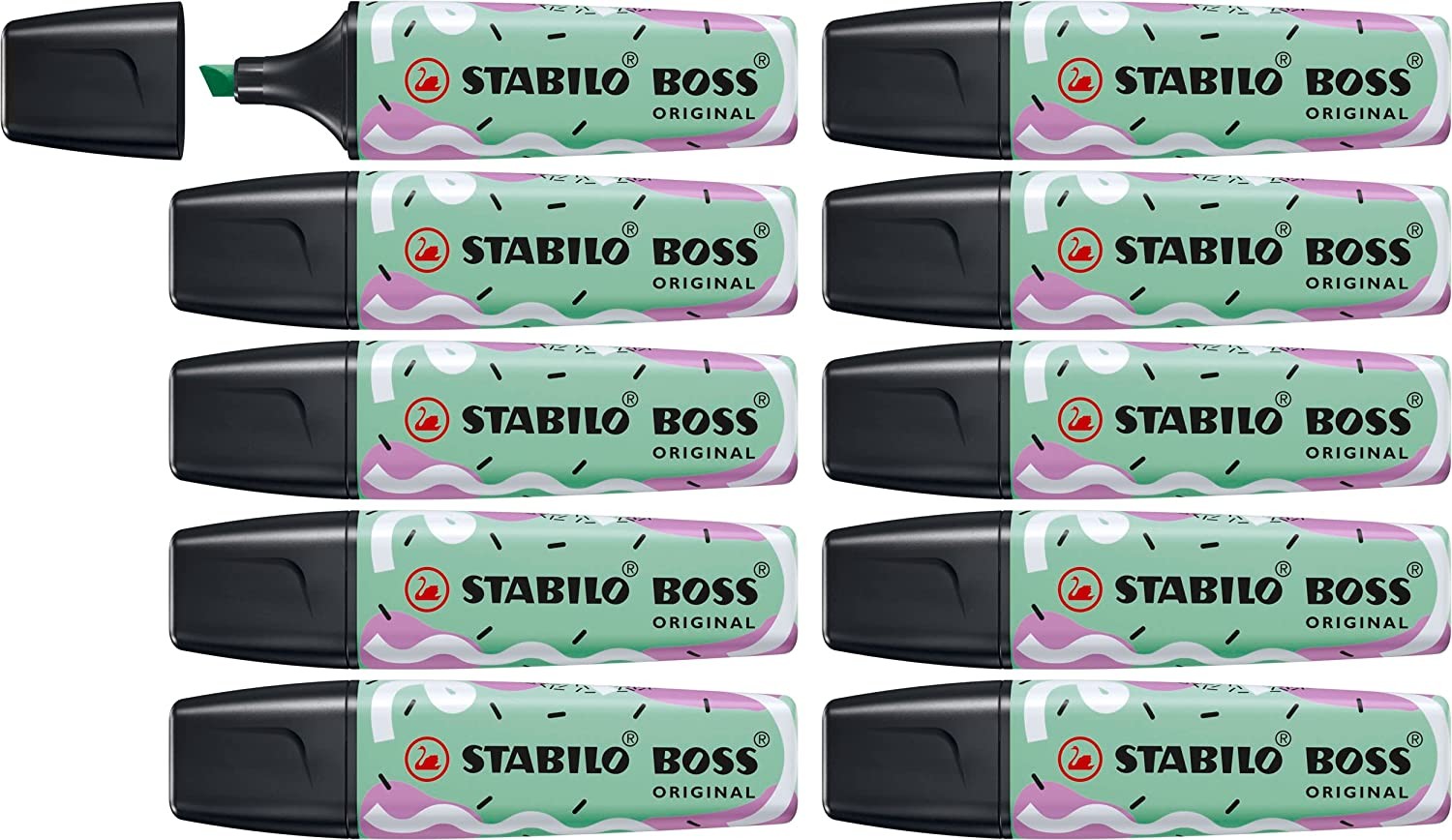 STABILO Marker BOSS ORIGINAL Pastel by Ju Schnee Minzgrün 10er Set