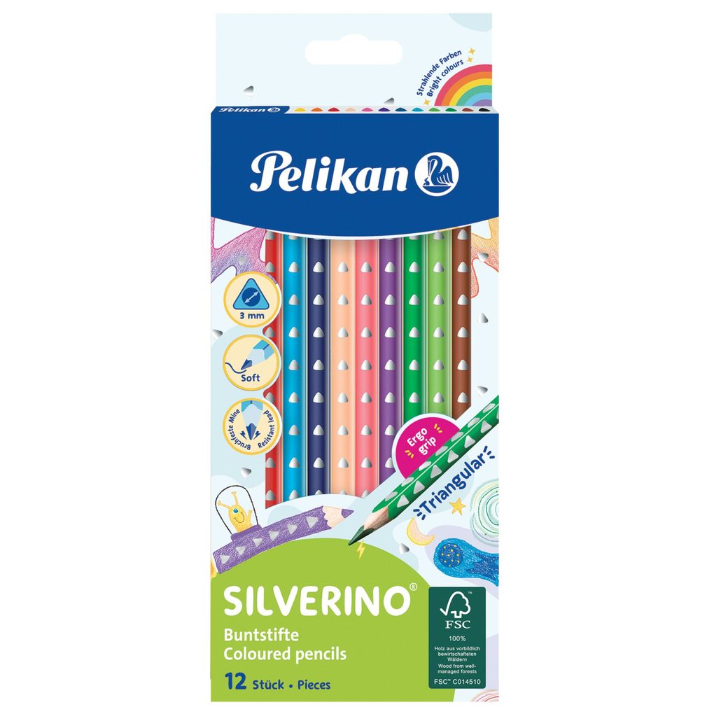 Pelikan Buntstifte SILVERINO dreieckig dünn 12er Set