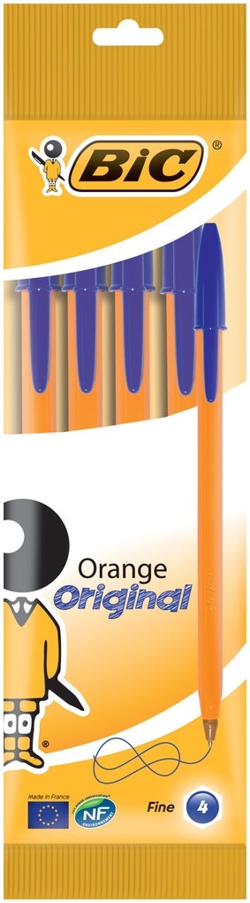 BIC Kugelschreiber Orange Original fine 0.35mm blau 4er Set