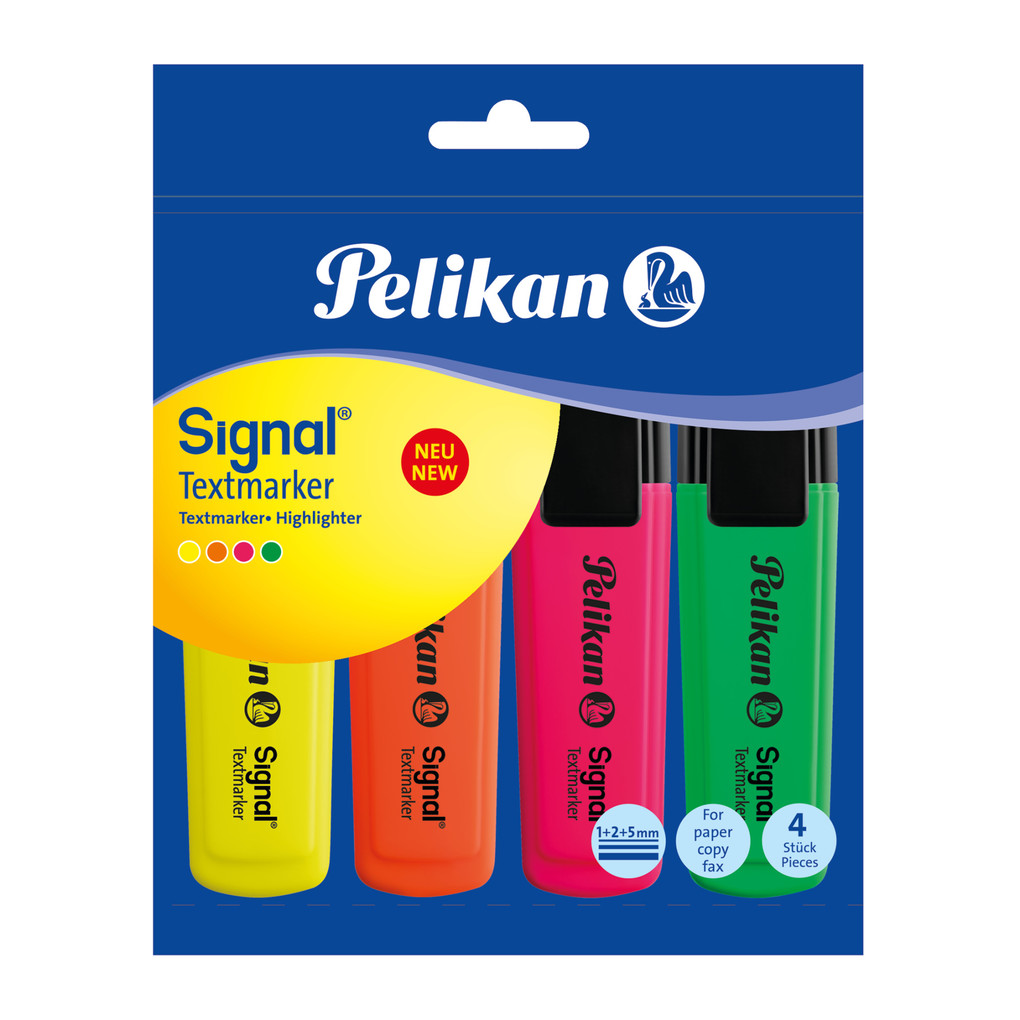 Pelikan Textmarker Signal farbig sortiert 4er Set