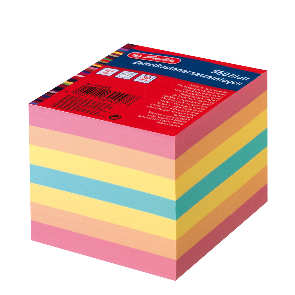 Herlitz Zettelkasteneinlage 9x9cm 700 Blatt bunt