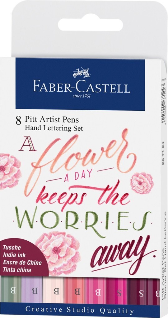 Faber-Castell Tuschestifte Pitt Artist Pens Lettering 8er Set Pinktöne