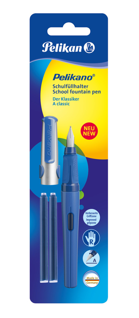 Pelikan Schulfüllhalter Pelikano P480 Blau Feder A für Rechtshänder