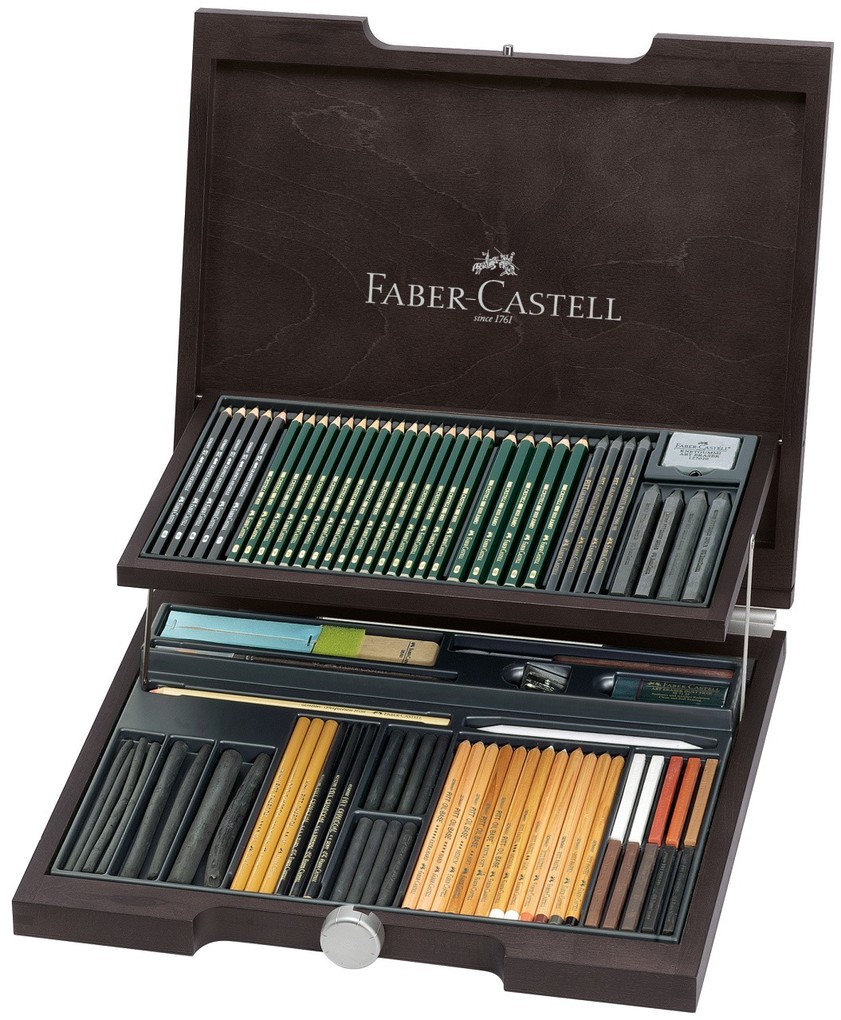 Faber-Castell Pitt Monochrome 85er Set Holzkoffer