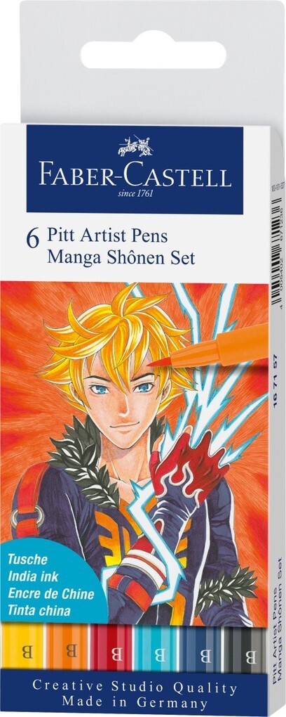Faber-Castell Tuschestifte Pitt Artist Pens 6er Set Manga Shonen