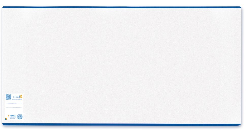 Herma HERMÄX 7265 - Buchumschlag Classic Größe 265 x 540 mm Kunststoff transparent blauer Rand 1 Buchschoner für Schulbücher