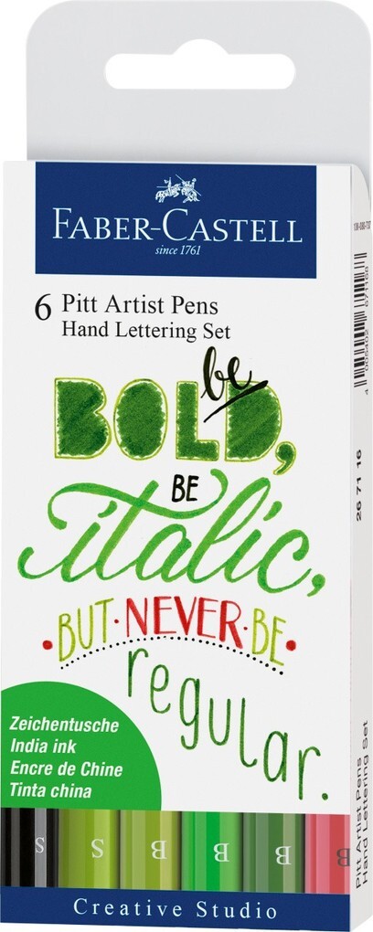 Faber-Castell Tuschestifte Pitt Artist Pens Lettering 6er Set Grüntöne