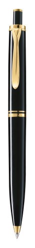 Pelikan Kugelschreiber Souverän® K400 Edelharz 24-Karat vergoldete Zierelemente Druckmechanik Schwarz