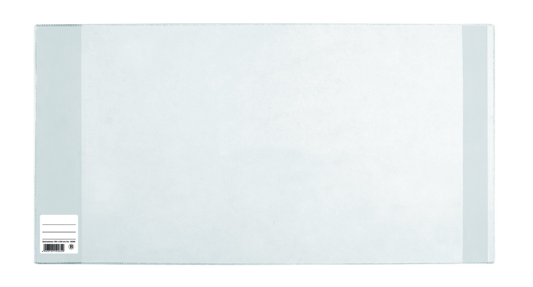 Herma 14265 - Buchumschlag Basic Größe 265 x 540 mm Kunststoff transparent blauer Rand 1 Buchschoner für Schulbücher