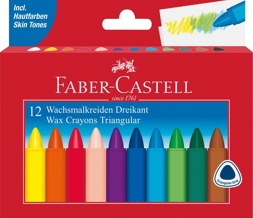 Faber-Castell Wachsmalstifte Dreikant 12er Set