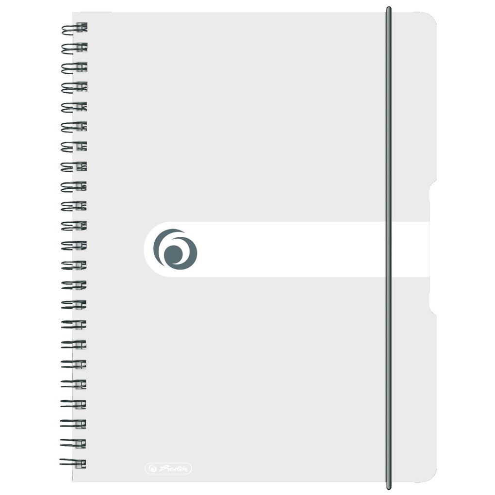 Herlitz Spiralblock A4 to go 80 Blatt kariert transparent