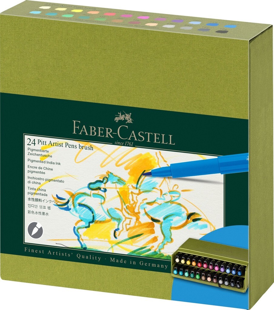 Faber-Castell Tuschestift Pitt Artist Pen B 24er Atelierbox