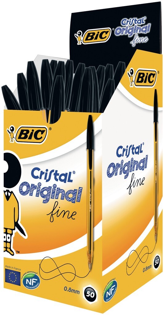 BIC Kugelschreiber Cristal Original fine 0.35mm schwarz 10er Set