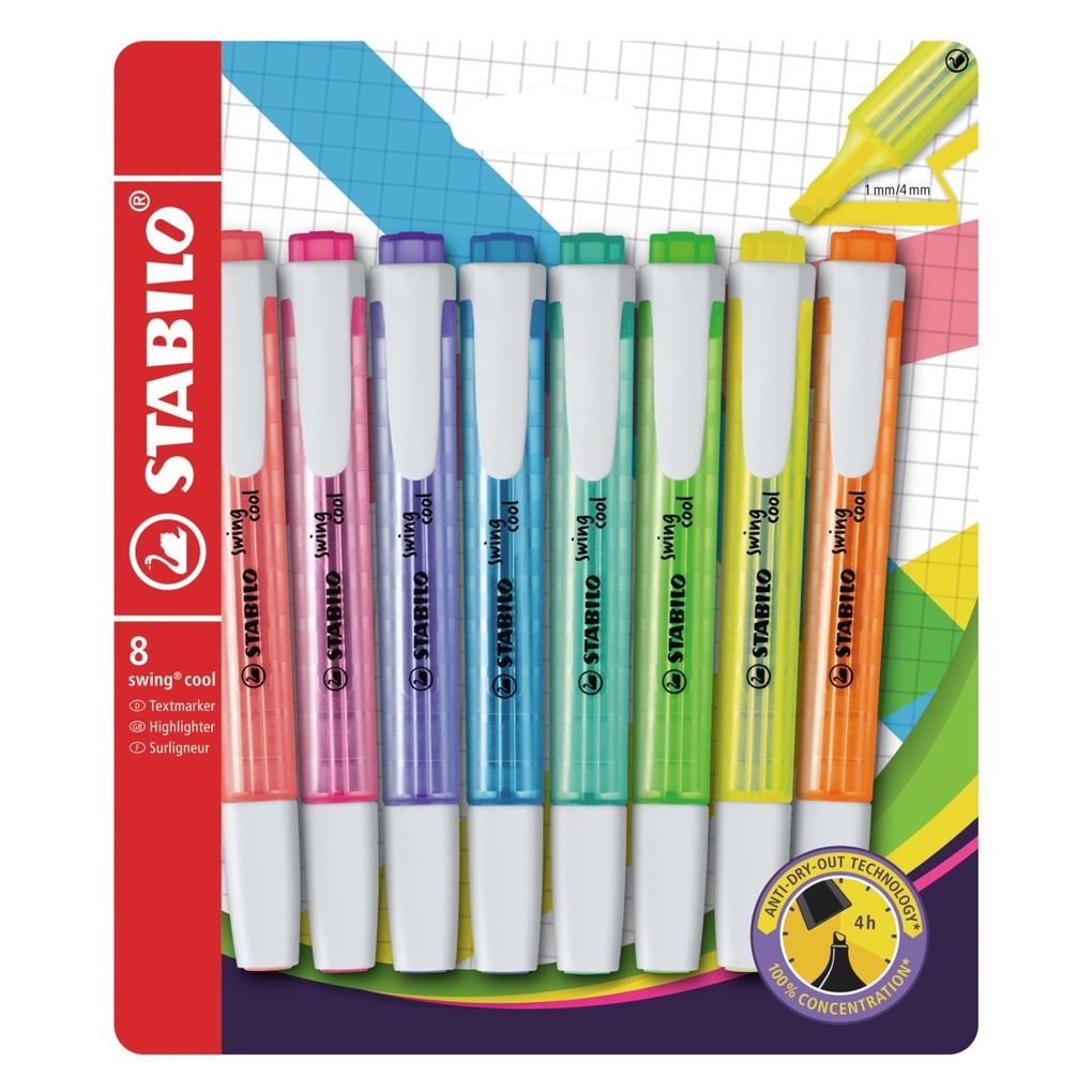 Set de 8 surligneurs Stabilo Swing Cool
