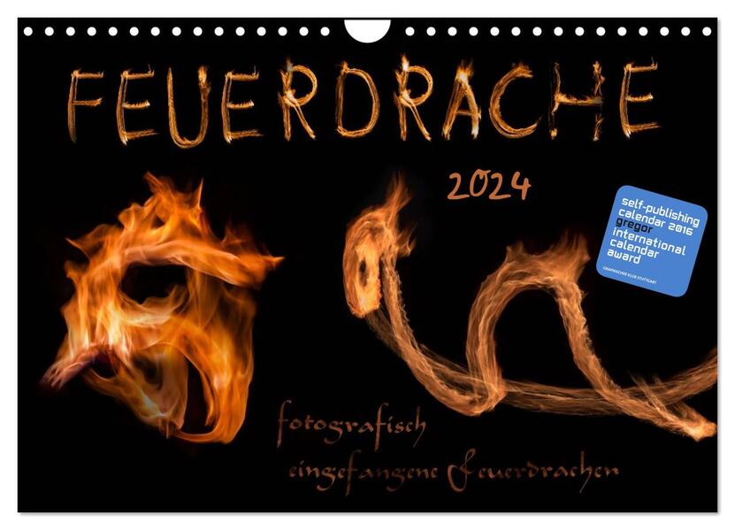 Feuerdrache (Wandkalender 2024 DIN A4 quer) CALVENDO Monatskalender