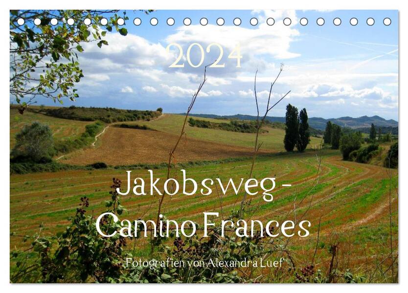 Jakobsweg - Camino Frances (Tischkalender 2024 DIN A5 quer) CALVENDO Monatskalender