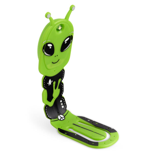 Flexilight Pals Leselicht (Aliens) - grün - 2 in 1 Leselampe & Lesezeichen - LED Leselicht - Geschenk für Leser Buchliebhaber - Deutsche Ausgabe
