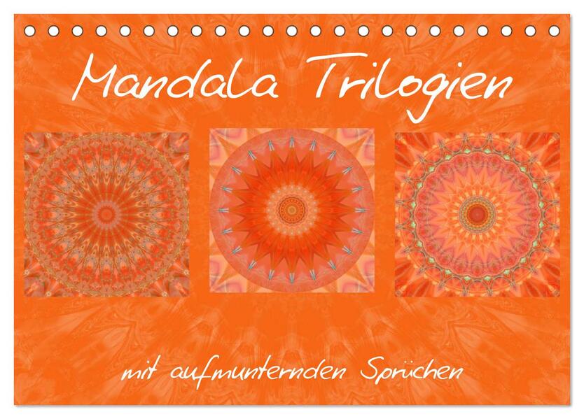 Mandala Trilogien (Tischkalender 2024 DIN A5 quer) CALVENDO Monatskalender