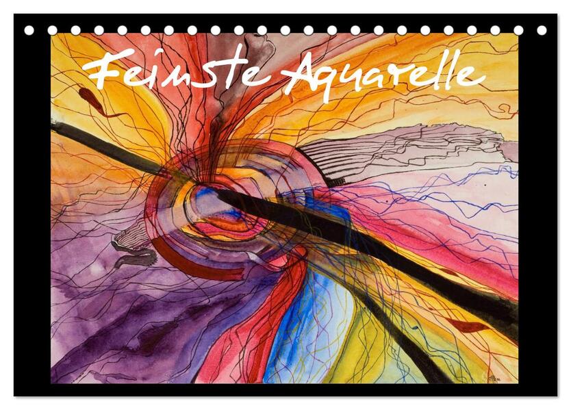 Feinste Aquarelle (Tischkalender 2024 DIN A5 quer) CALVENDO Monatskalender