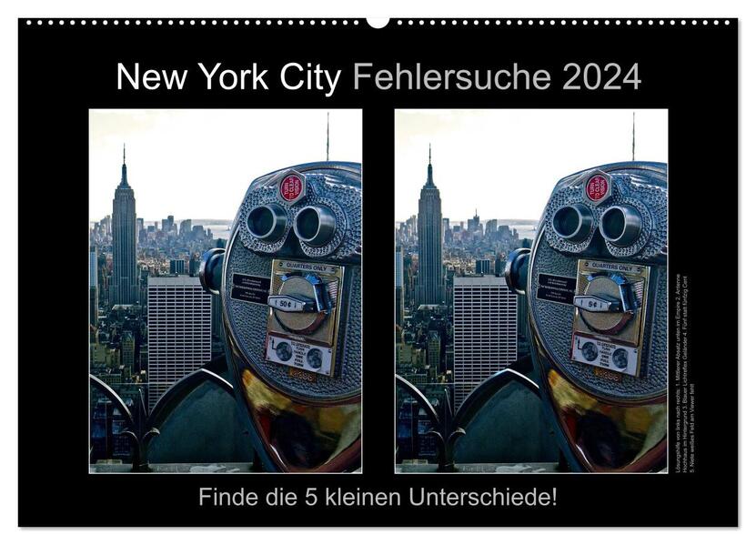 New York City Fehlersuche 2024 (Wandkalender 2024 DIN A2 quer) CALVENDO Monatskalender