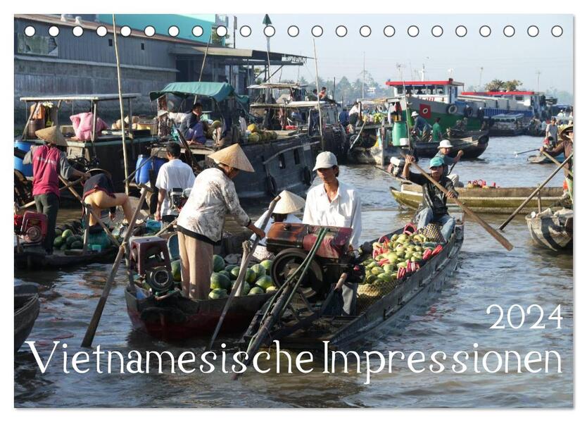 Vietnamesische Impressionen (Tischkalender 2024 DIN A5 quer) CALVENDO Monatskalender